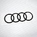 US85 Audi Sport 3D Ring Luggage Lid Adhesive Logo Emblem Badge Sticker Decoration Accessories (Matte Black)