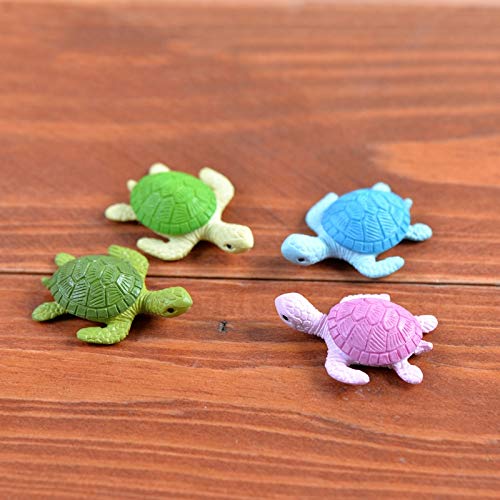 ZAMTAC 2pcs Small Cute Turtles Aquarium Micro Fairy Garden Miniatures Decoration Dollhouse Ornament Figurines Toys DIY Accessories - (Color: 2pcs Random) - Thumbnail 2