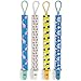 Premium Quality Baby Pacifier Clip (4 Pack) for Girls & Boys, Fun and Cute ,Extra Safe, Double-sided Leash Designs