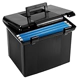 Pendaflex Portable File Box, Black, 11"H x 14" W x 11-1/8" D (41742)