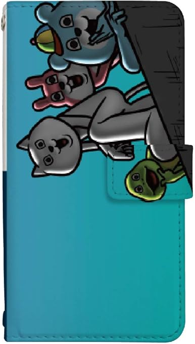 Amazon Co Jp スマホケース 手帳型 F 04j ケース かわいい キャラクター 動物 アニマル うさぎ クマ Line コラボ ポテ豆 目が笑ってない着ぐるみたち 0378 B ブルー ラインスタンプ らくらくスマートフォン4 F04j ケース 手帳 らくらくスマートフォン4 F 04j