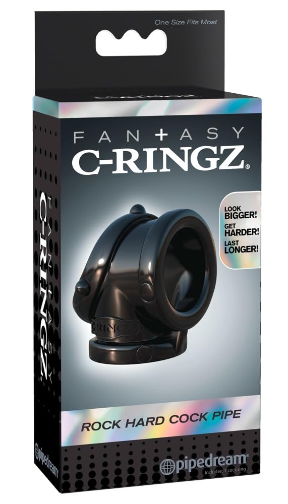 Pipedream Fantasy C-Ringz Rock Hard Cock Pipe Black 3.1-3.3 cm