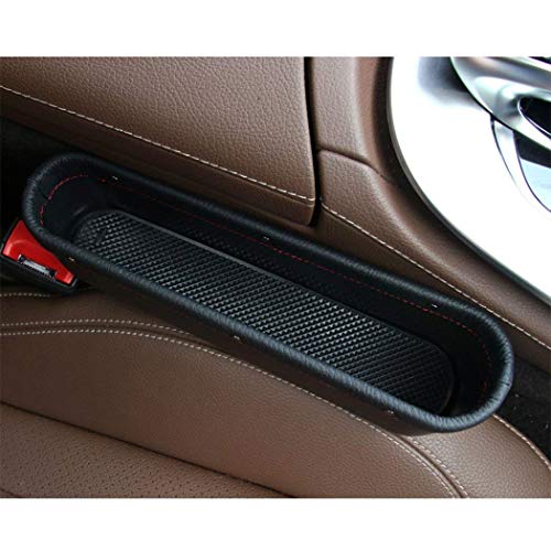 image for Litomor Car Seat Pockets PU Leather Car Console Side Organizer Seat Ga
