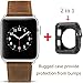 Apple Watch Band 42mm, Camyse Genuine Leather iwatch Strap Replacement Band with Stainless Metal Buckle for Apple Watch Series 3 Series 2 Series 1 Sport and Edition - Dark Brown