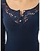 PattyBoutik Women's Henley Crochet Lace Inset Textured Blouse