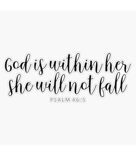 Psalm 46:5 Bible Verse Bumper Sticker - 5 Inch Vinyl Decal For Cars, Laptops & Windows