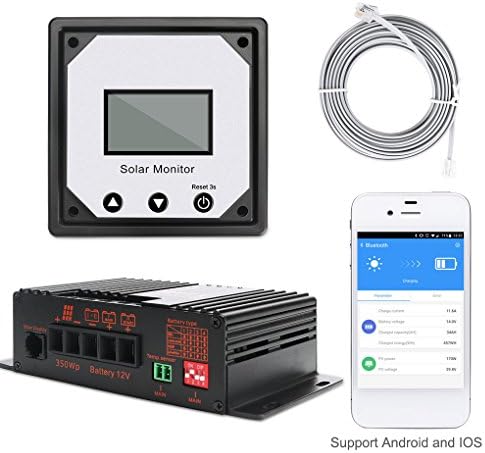 Yiruy 10A 12V Mobile Phone APP Use Solar Battery Regulator Bluetooth Monitor Auto Solar Charge Controller