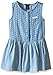 Calvin Klein Girls Discharge Printed Denim Sleeveless Dress, Blue, 6