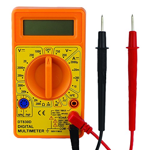 Portable 7-Function Digital Multimeter - Measures Volts Ohms Amps Diode Test Function Home and Auto