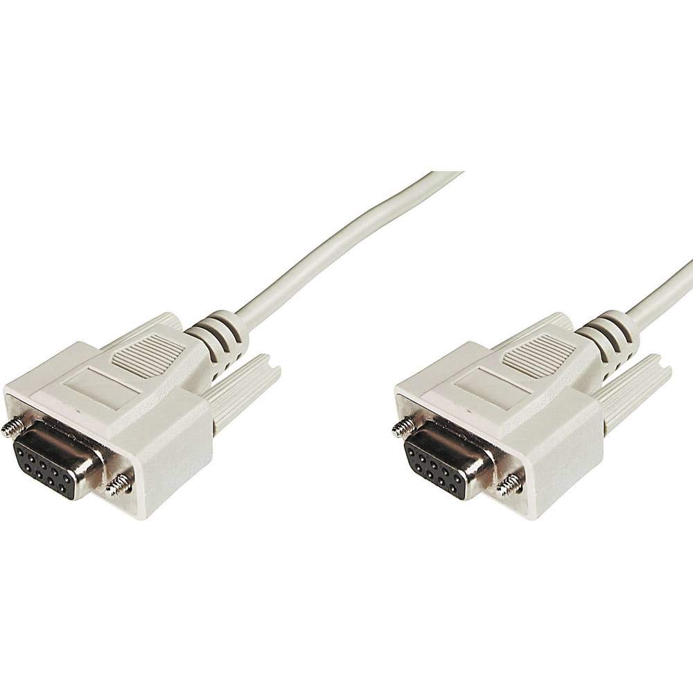 DIGITUS Serial Connection Cable - D-Sub 9 to D-Sub 9 - Socket to Socket - 3.0m - RS-232 - RS-485 - Beige — image 1