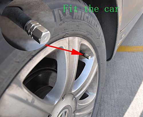 JMAF Tire Stem Valve Caps Aluminium Car Dustproof Caps Tire Wheel Stem Air Valve Caps, 8 Pieces (Silver) (Silver)