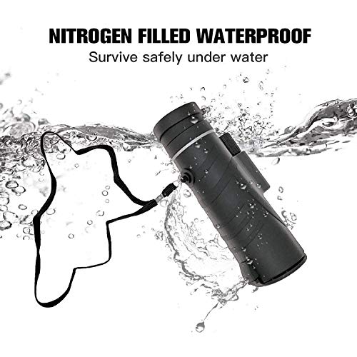 Monocular Telescopes - 12X50 Monocular Telescope HD Waterproof Shockproof Telescope with Smartphone Mount & Tripod for Camping Bird Watching Travel Hunting Football Match Concert Live