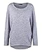 OUGES Women's Batwing Sleeve Knit Casual Pullover Sweater Blouse(Gray,XXL)