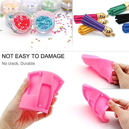 Tumbler Silicone Molds, ZALALOVA 25Pcs Tumbler Resin Silicone Molds Perfect Partner to Cup Turner(Cuptisseries) DIY Water Glass Shape Perforated Keychain Resin Clay Molds Crafts Tools for Plaster