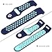 Maledan Sport Bands for Fitbit Charge 2 with Air Holes, Blue/Teal Large