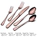 Rose Gold Silverware Set, Onlycooker 20 Pieces Flatware Cutlery Utensils Sets 18/0 Stainless Steel Dinnerware Service for 4 Include Knife Fork Spoon for Kitchen Dishwasher Safe (Mirror Polished)