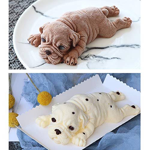 3D Shar Pei Silicone Cake Mold, SIKSIN Fondant Mousse Cake Decoration Mold, Dog Chocolate Mould, Candy Soap, Ice Making, Candle Mold - 6INCH