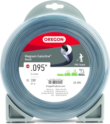 Oregon 22-395 Gatorline Heavy-Duty Professional Magnum 1 lb spoel van 0,095 inch bij 288-voet ronde snaar trimmer lijn, grijs