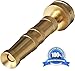 Heavy Duty Garden Hose Twist Nozzle, Proven Classic Design, Solid Brass Adjustable Power Sprayer That's Built to Last, Best for: Car Wash,Watering Flowers,Lawn, Organic Gardens, Expanding Hose