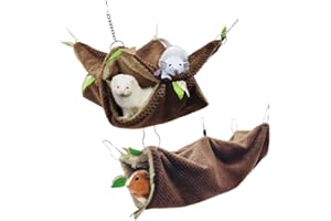 EAEDMY Ferret Rat Hammock Tunnel Toys Cage Accessories, Guinea Pig Hideout Tunnel, Warm Bed for Rat Ferret Guinea Pig Sleep Hide and Play (1.Hammock&Tunnel)