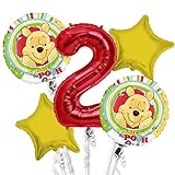Winnie the Pooh Balloon Bouquet 2nd Birthday 5 pcs - Party Supplies