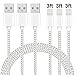 MAXGADGET Lightning Cable 3Pack 3FT Nylon Braided Lightning to USB Cable iphone charger cables for iPhone X/8/8 Plus/7/7 Plus/6s/6 Plus/6/SE/iPad Air 2/iPad Pro and More-White