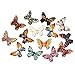 HOUSWEETY 100PCs Wooden Buttons Butterfly Shape Mixed Color 2-Hole Sewing Scrapbook DIY
