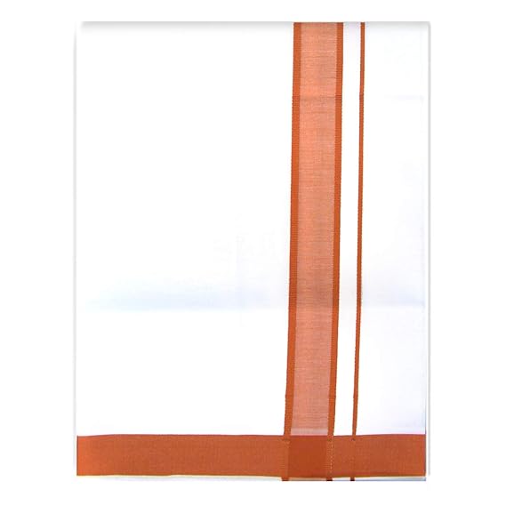 Mens Cotton Fancy Border Normal Dhoti (Size : FS-Per Piece - 2Mtrs) Color Light Maroon