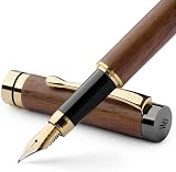 Wordsworth & Black Fountain Pen Set Bamboo Wood Medium Nib Gift Case view 1
