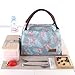 Buringer Reusable Insulated Lunch Bag Cooler Tote Box Meal Prep for Men & Women Work Picnic or Travel （Blue Flamingos）