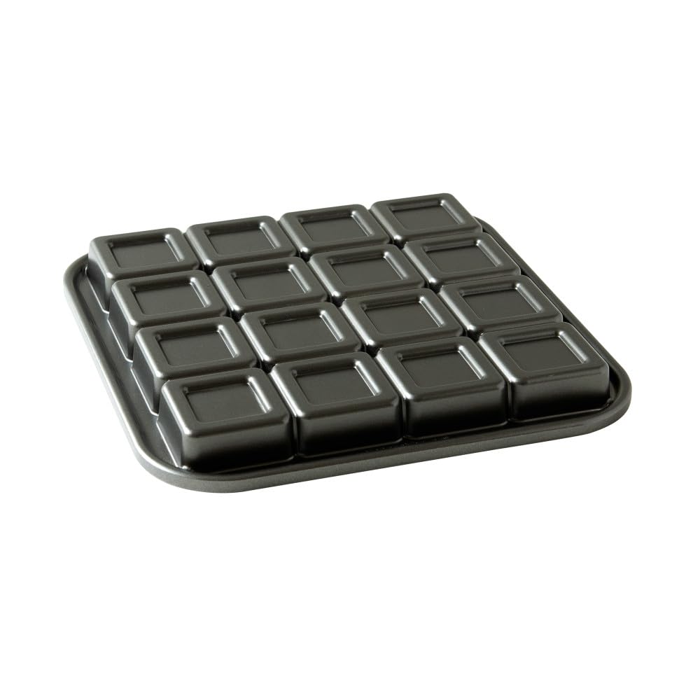 Nordic Ware Brownie Bites Cake Pan, Brownie Cake Mould Tray, Cast Aluminium Cake Tin, Muffin Tray for Brownies, Made in The USA Colour: Graphite 84624