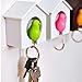Bird Nest Key Holder White House with Green Bird Key Ring Whistle Key Hanger Rack (Green, White House) (White)