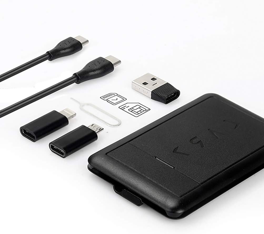 XJLLOVE Multi-Function City Survival Data Line Digital Storage Finishing Wireless Charging Multi-Function Charging Line Built-In Card Reader Ultra-Light Gift To Send Boyfriend Boyfriend Gift,Black