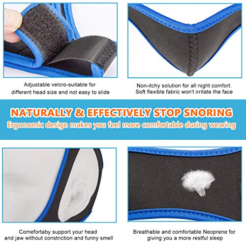 Anti Snoring Chin Strap [Upgraded 2019], Natural Snoring Solution Snore Stopper, Sleep Better for Mouth Breather Effective Anti Snoring Devices Stop Snoring Sleep Aid Snore Reducing Aids for Men Women - Thumbnail 6