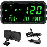 OinDoDi Heads Up Display for Car Digital GPS Speedometer kit MPH Odometer Automotive Compass for Dashboard HUD Fatigued Driving Alert Speeding Alarm for Trucks Golf cart All Vehicles (C3012)