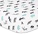 Woodland Trail Animal Silhouette Navy Aqua Grey Forest Theme Fitted Crib Sheet