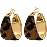 Leopard Print hoop earrings Vintage Large Hoop Retro Statement Dangle Earring Bohemian Disco Earrings Jewelry for Women