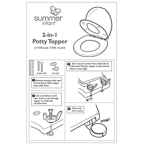 Summer 2in1 Toilet Trainer (Round, White) Potty Training Seat that