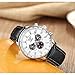 Men's Big Face Black Leather Watch,Quartz Waterproof Date Week Display Analog Wrist Watches (black)