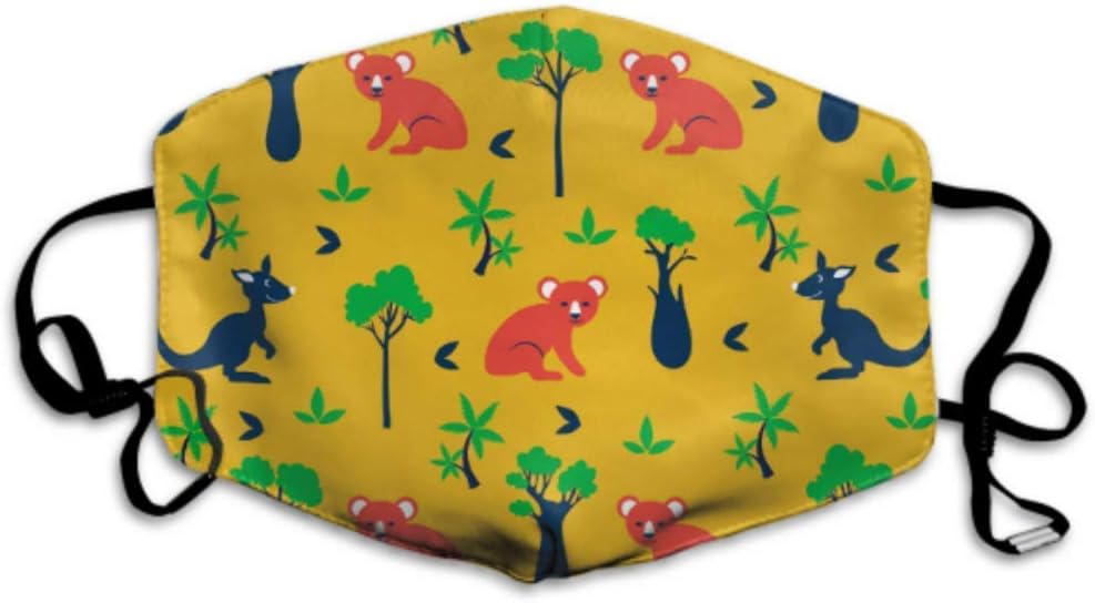 Kalamazoo Kangaroo Australia Mask Breathing Dust Face Masks Outdoors Outdoor Face Mask for Men Dust Mask Kids Washable and Reusable with Adjustable Ear Loops