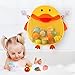 Safe&Care Bath Toy Organizer, Bathroom Toy Net Bag Baby Bath Toy Storage Mesh Net for Toddler Bath Toys Quick Dry Mildew Free/Antibacterial/Odorless Cute Duck with Two Heavy Duty Suction Cups