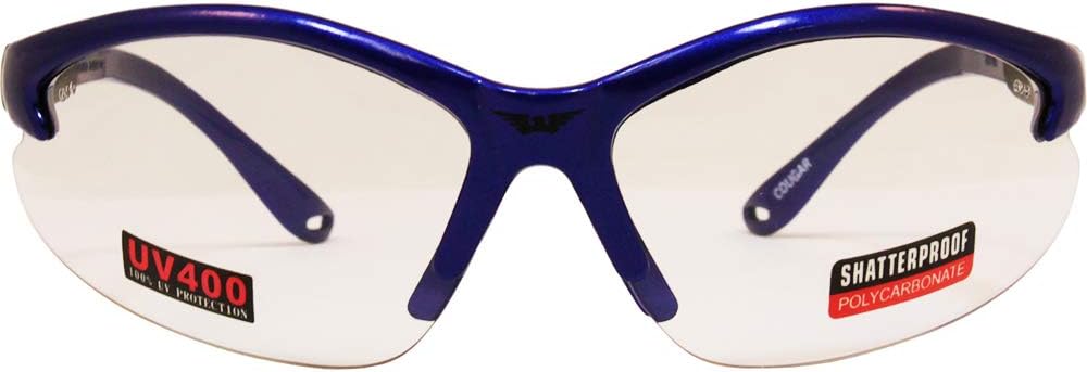 Global Vision Cougar Lab & Safety Glasses Clear Lens (Blue) : Safety Glasses : Sports & Outdoors