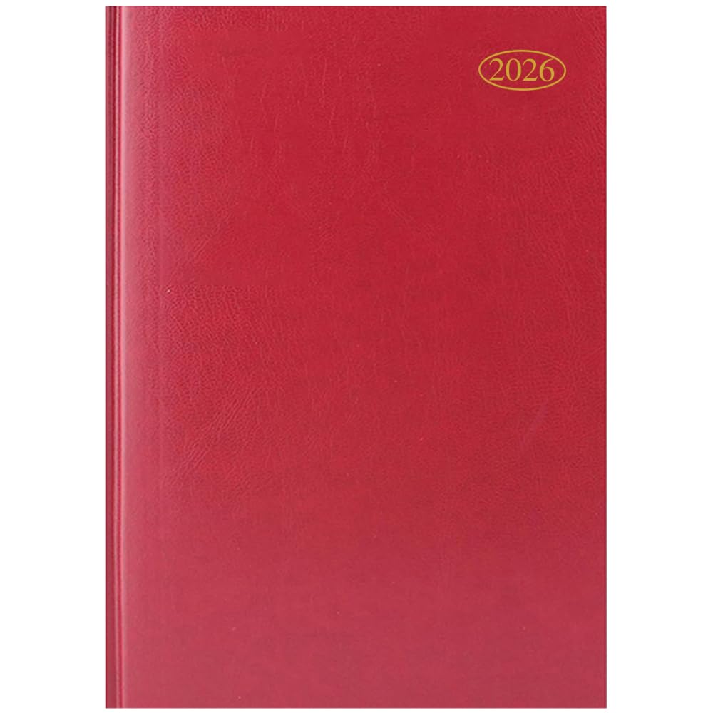 2026 A5 Week to View Red Commercial Diary Weekly Monthly Yearly Calendar Diary for Office Desk Work Study Business Trips Planning Sold by VR Angel