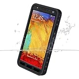 Galaxy Note 3 Waterproof Case, iThrough Waterproof Case, Dust Proof, Snow Proof, Shock Proof Full Sealed Protection Case with Touched Transparent Screen Protector for Samsung Galaxy Note 3(Black)