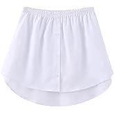 OBBUE Women's Mini Adjustable Shirt Extender Removable Layering Half Length Underskirt with Buttons