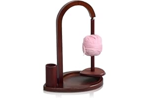 Miocololy Wooden Yarn Spool Rack, Magnetic Yarn Skein Ball Spinner Holder for Knitting and Crocheting (Style2)