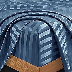 P Pothuiny 6-Piece Satin Sheets Striped