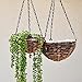 Artiflr 4pcs Artificial Hanging Plants Fake Succulents String of Pearls Fake Hanging Basketplant Lover's Tears Succulent Branch for Home Kitchen Office Garden Wedding Decor