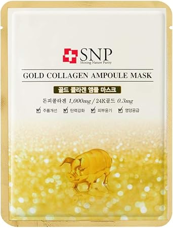 Amazon Snp公式 ゴールドコラーゲンアンプルマスク10枚セット Gold Collagen Ampoul Mask 25ml 韓国コスメ 韓国パック フェイスマスク マスクパック 保湿 ゴールド スキンケア コラーゲン エスエンピ Snp フェイスパック 通販
