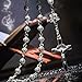 Crystal Rosary Beads 6mm Round Metal with 6pcs Metal Flowers And Cross